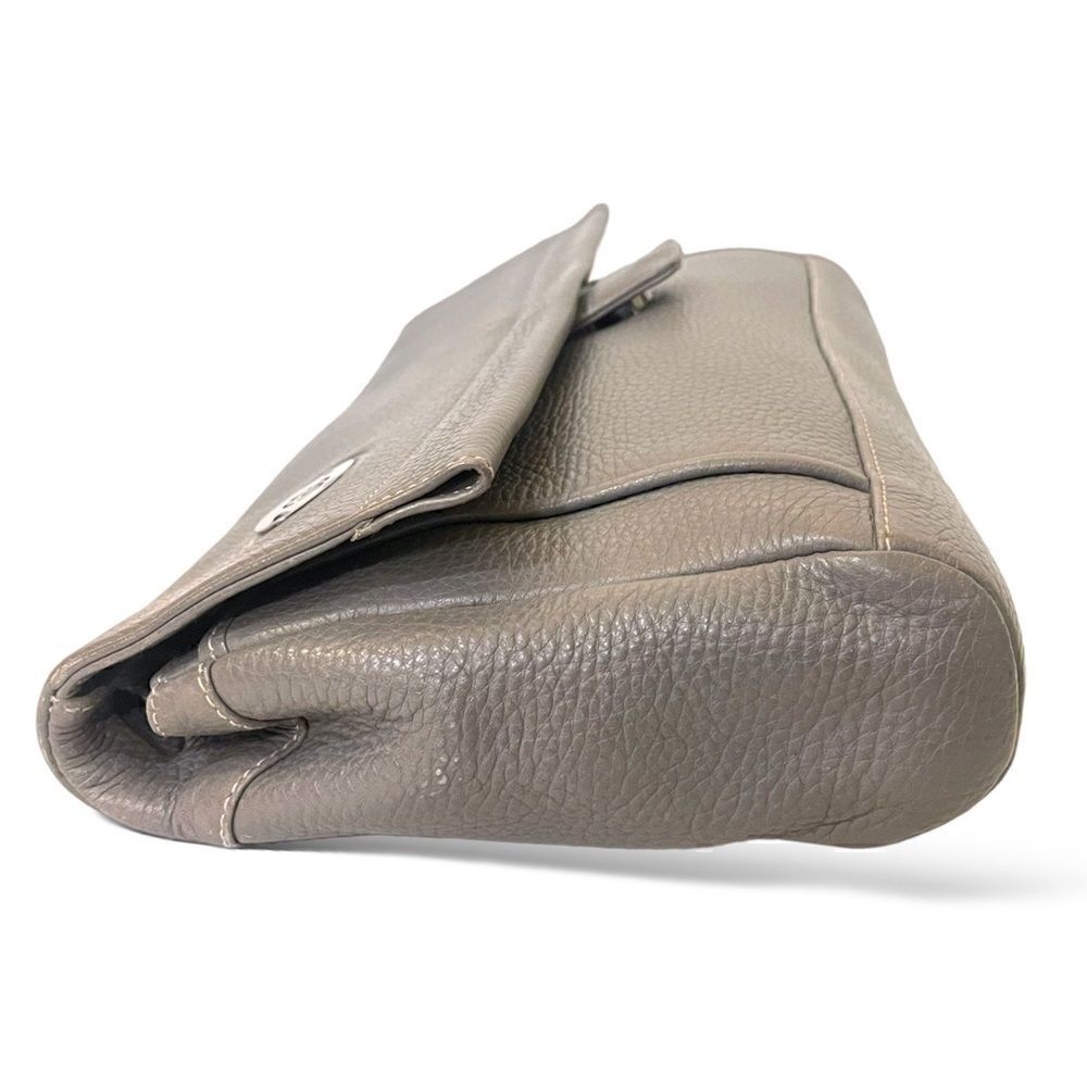 GUCCI Vintage Gray Leather Crossbody Bag / Clutch - Picture 12 of 13